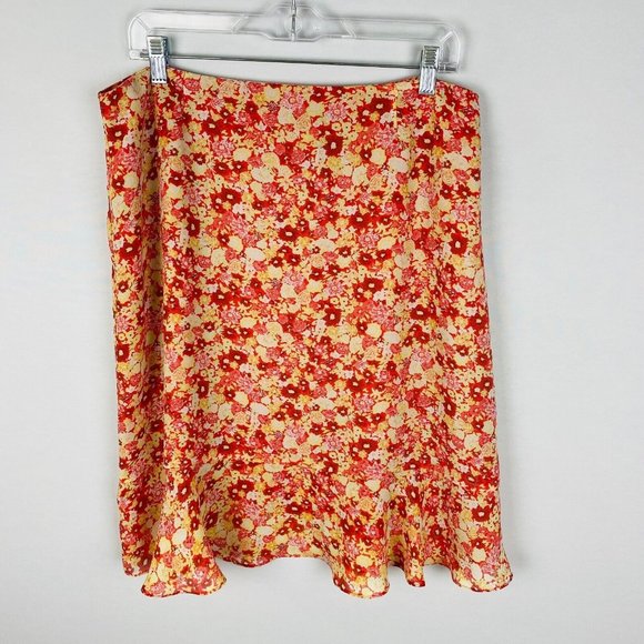 Norton McNaughton Womens 14 Floral A-Line Slight Ruffle Peplum Lined Skirt - Picture 1 of 8